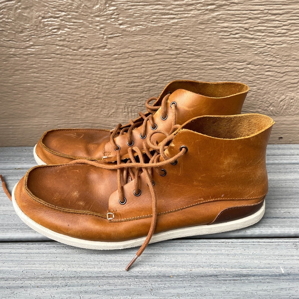 Olukai Nalukai Men's Chukka Leather Ankle Boots Size 13 10376-FX19 Brown
